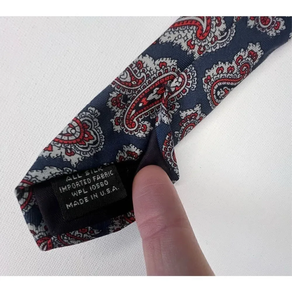 Men’s Envoy Unique Paisley Patterned 100% Silk Professional Tie - Picture 5 of 5